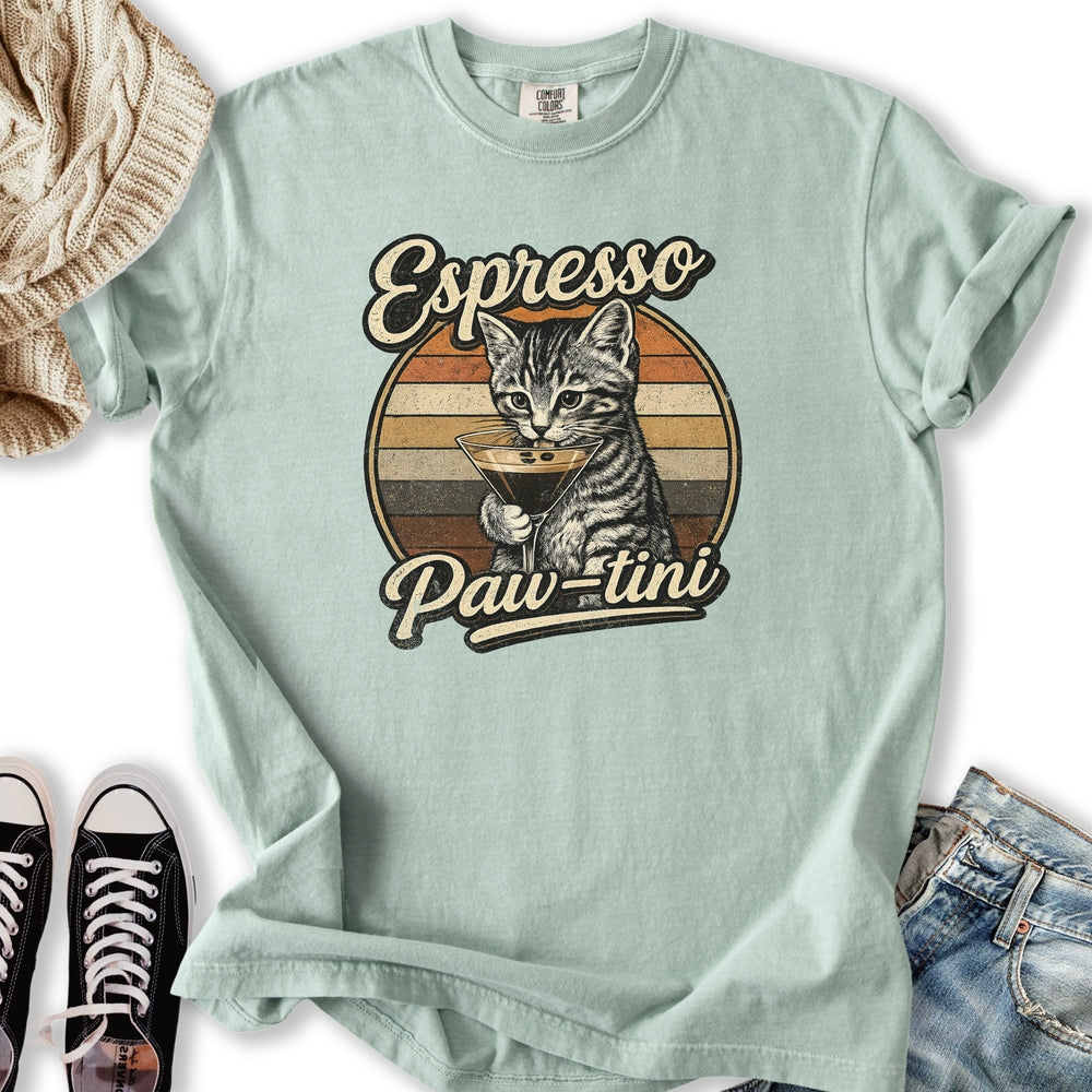 Espresso Pawtini Cat - Adult & Kids T-Shirts, Sweatshirts & Hoodies apparel design preview 2
