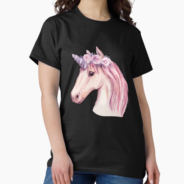 Watercolor Pink Unicorns - Adult & Kids T-Shirts, Sweatshirts & Hoodies apparel design preview 1