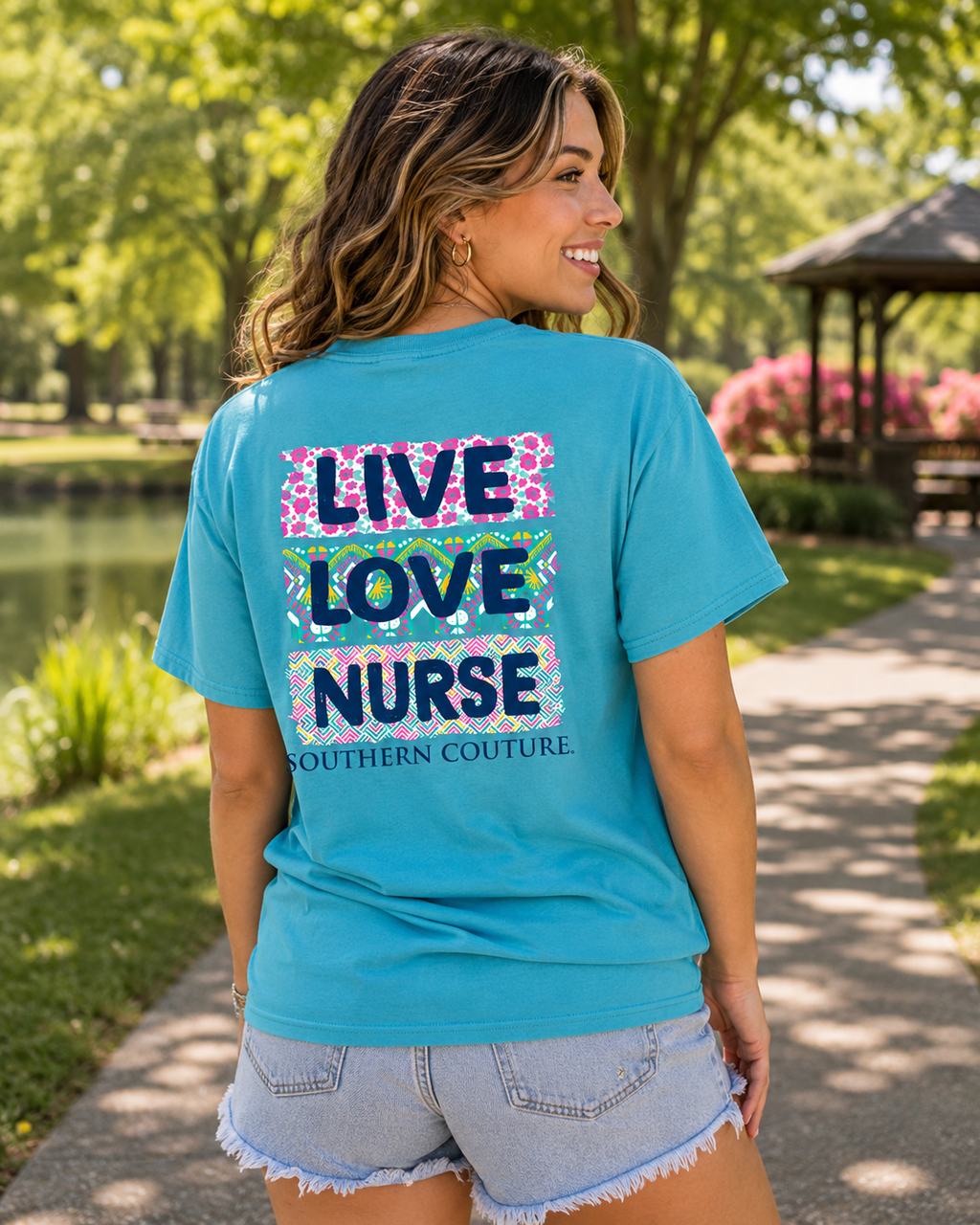 Southern Couture Classic Live Love Nurse - Adult & Kids T-Shirts, Sweatshirts & Hoodies apparel design preview 1