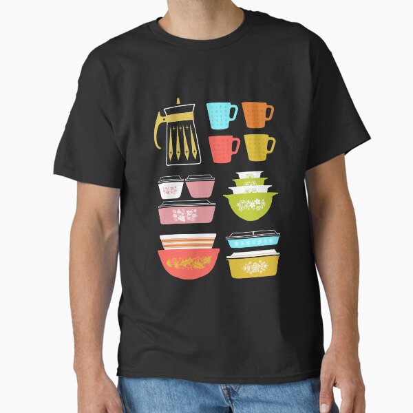 Pyrex Pretties Vintage Glass Kitchenware - Adult & Kids T-Shirts, Sweatshirts & Hoodies apparel design preview 1