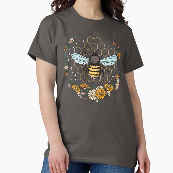 Floral Honeycomb Bee Lover Art - Adult & Kids T-Shirts, Sweatshirts & Hoodies apparel design preview 1