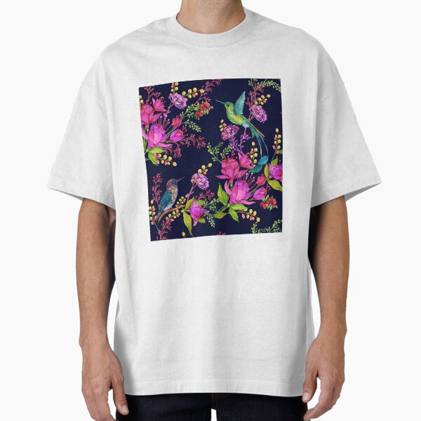 Hummingbird Floral Pattern 14 - Adult & Kids T-Shirts, Sweatshirts & Hoodies apparel design preview 1