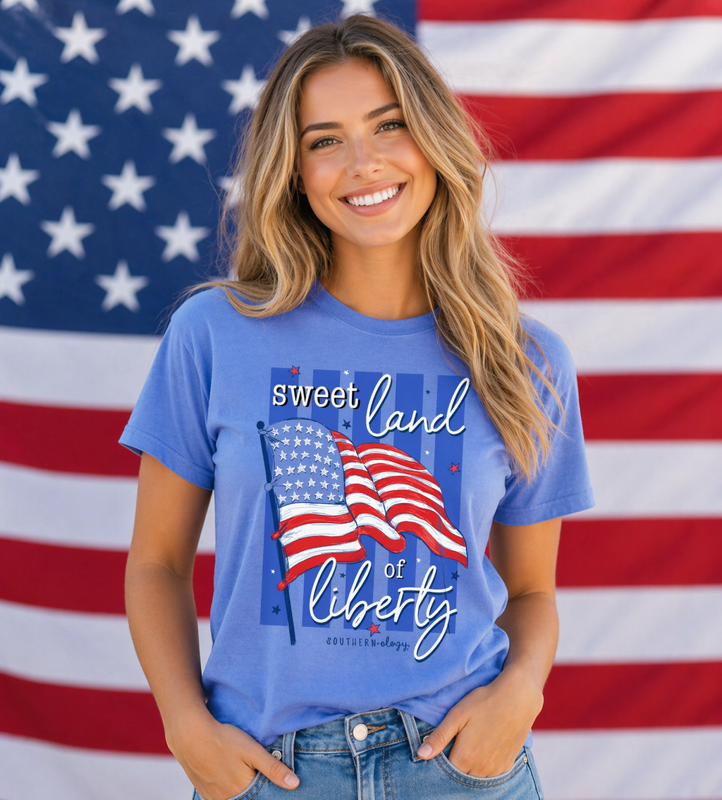 Southernology USA Liberty Flag Comfort Colors - Adult & Kids T-Shirts, Sweatshirts & Hoodies apparel design preview 2