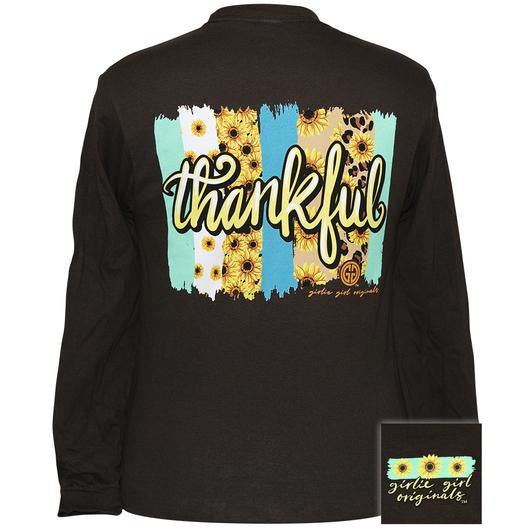 Girlie Girl Originals Preppy Thankful Sunflower - Adult & Kids T-Shirts, Sweatshirts & Hoodies apparel design preview 2