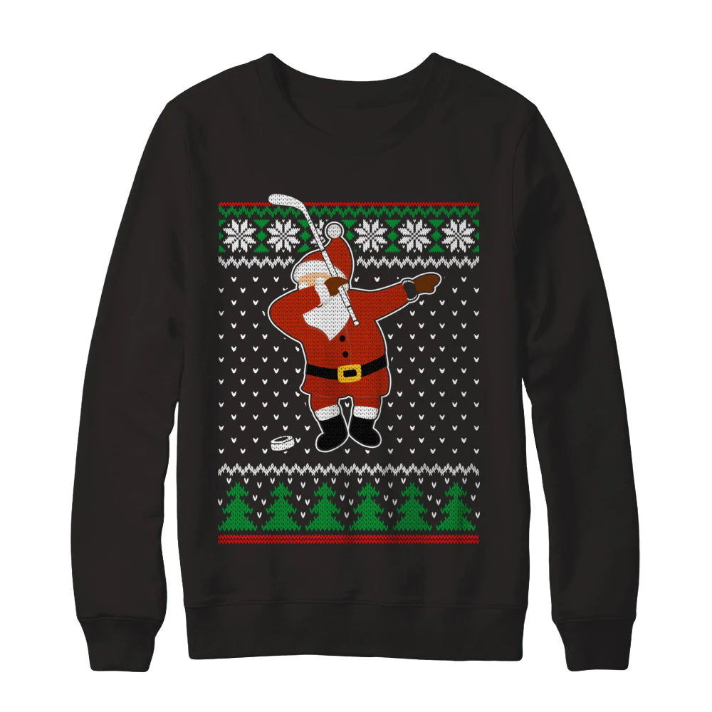 Dabbing santa hockey Christmas sweater product image 2