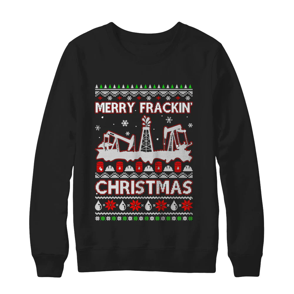 Oilfield merry frackin Christmas sweater product image
