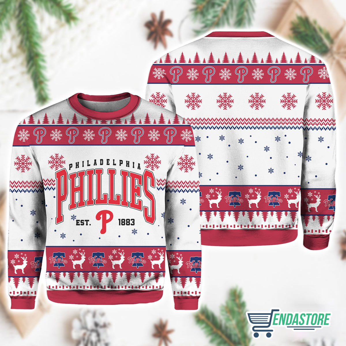 Philadelphia Phillies Baseball Christmas Ugly Sweater product image 2