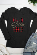 Up to Snow Good Christmas Plaid Leopard Cut Out - Adult & Kids T-Shirts, Sweatshirts & Hoodies apparel design preview 1