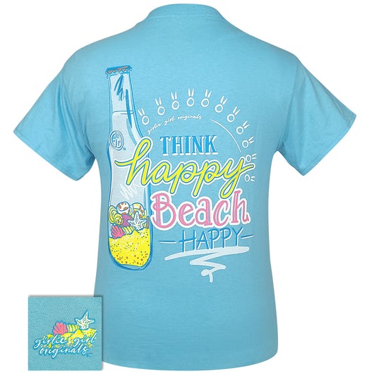 Girlie Girl Originals Think Happy Beach - Adult & Kids T-Shirts, Sweatshirts & Hoodies apparel design preview 1