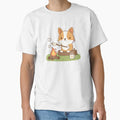 Corgi Toasting Marshmallow At Campfire - Adult & Kids T-Shirts, Sweatshirts & Hoodies apparel design preview 1