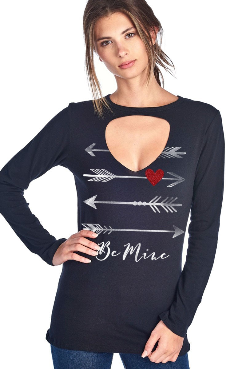 SALE Be Mine Arrows Cut Out Valentines Day - Adult & Kids T-Shirts, Sweatshirts & Hoodies apparel design preview 1