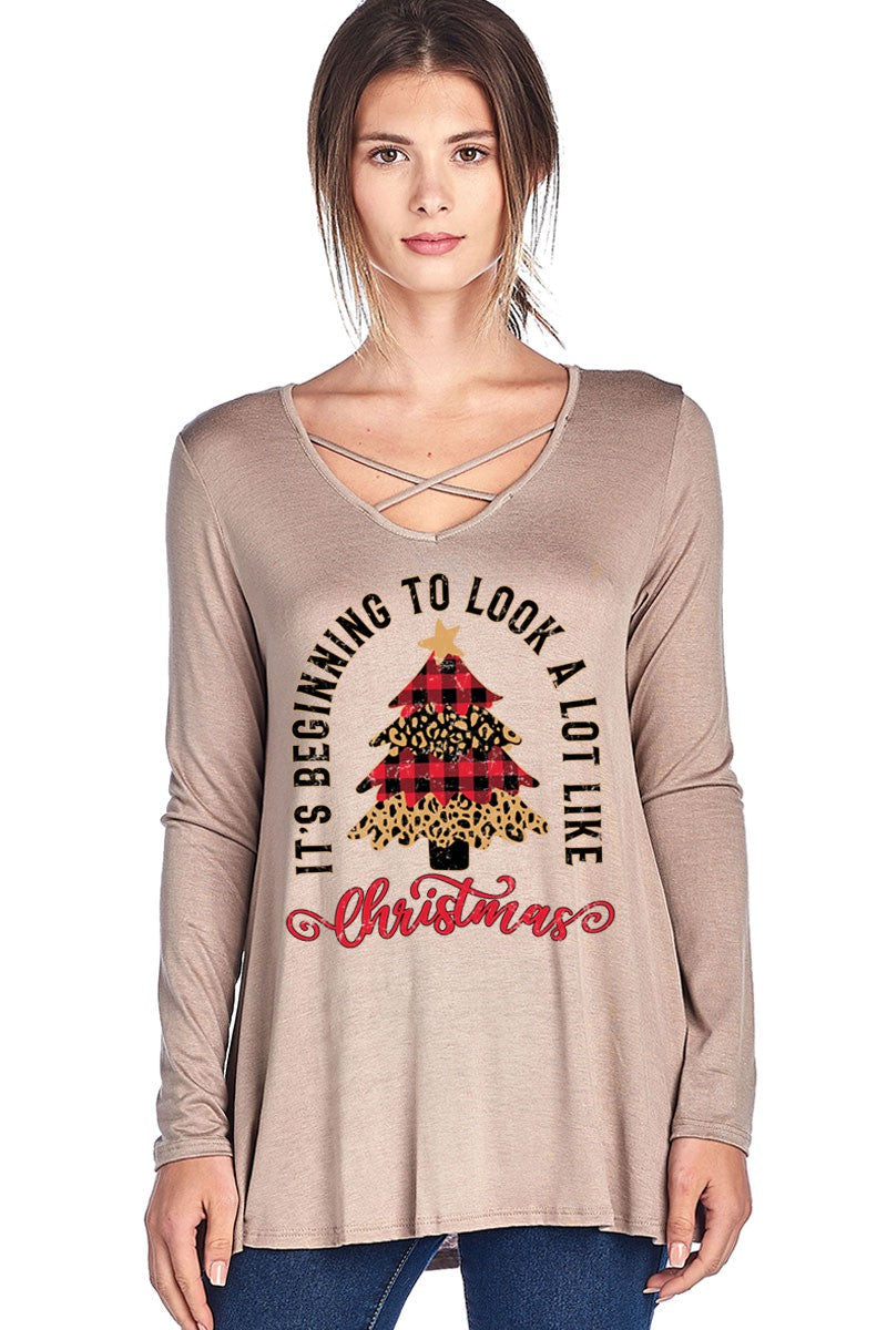 It's Beginning to look a lot like Christmas Tree - Adult & Kids T-Shirts, Sweatshirts & Hoodies apparel design preview 1