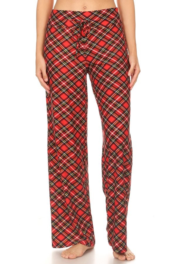 Red Plaid Comfortable Soft Lounge Pajama Pants - Adult & Kids T-Shirts, Sweatshirts & Hoodies apparel design preview 1
