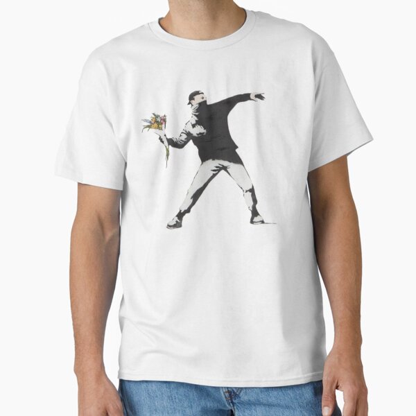Banksy- Rage Flower - Adult & Kids T-Shirts, Sweatshirts & Hoodies apparel design preview 1