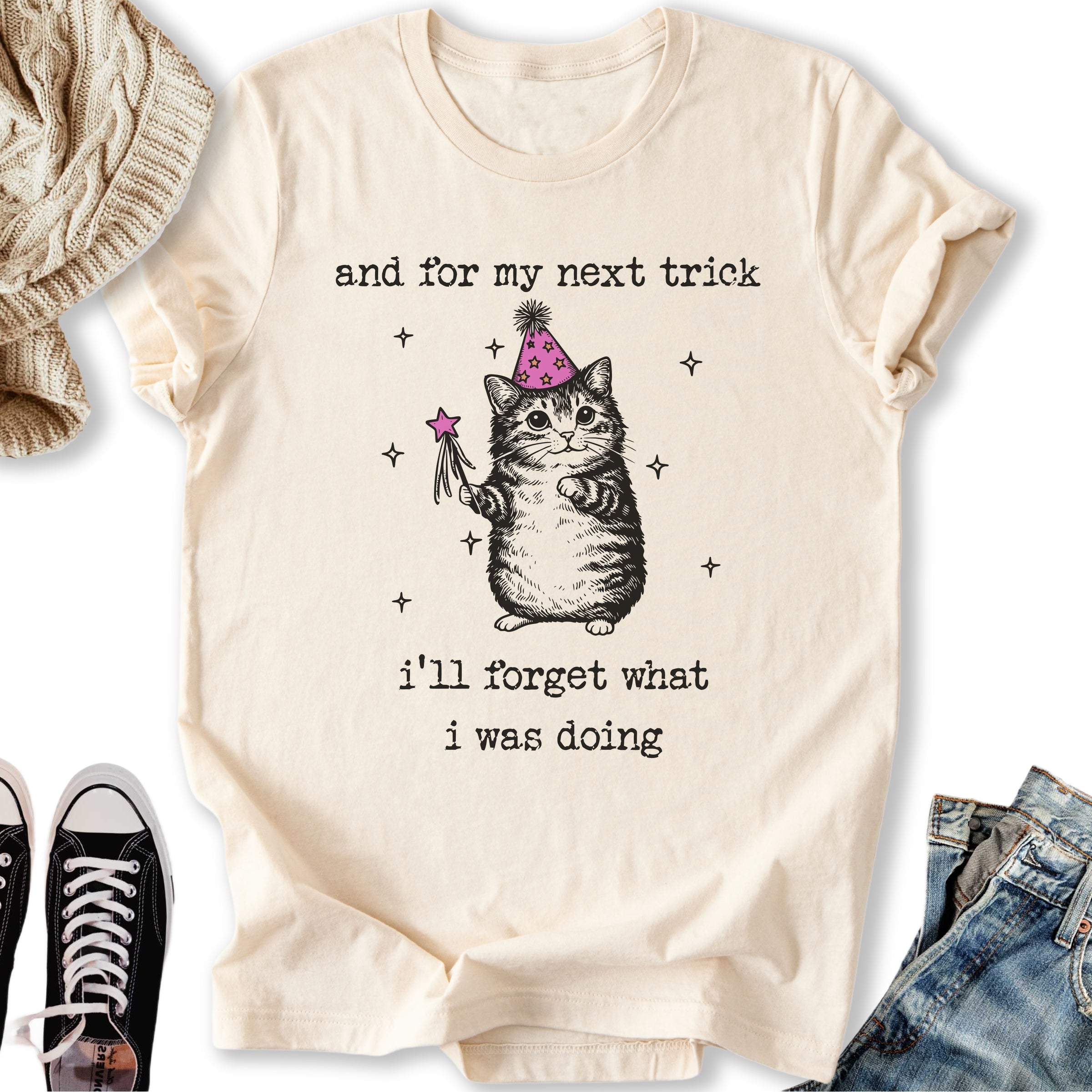 Forgetful Cat - Adult & Kids T-Shirts, Sweatshirts & Hoodies apparel design preview 2