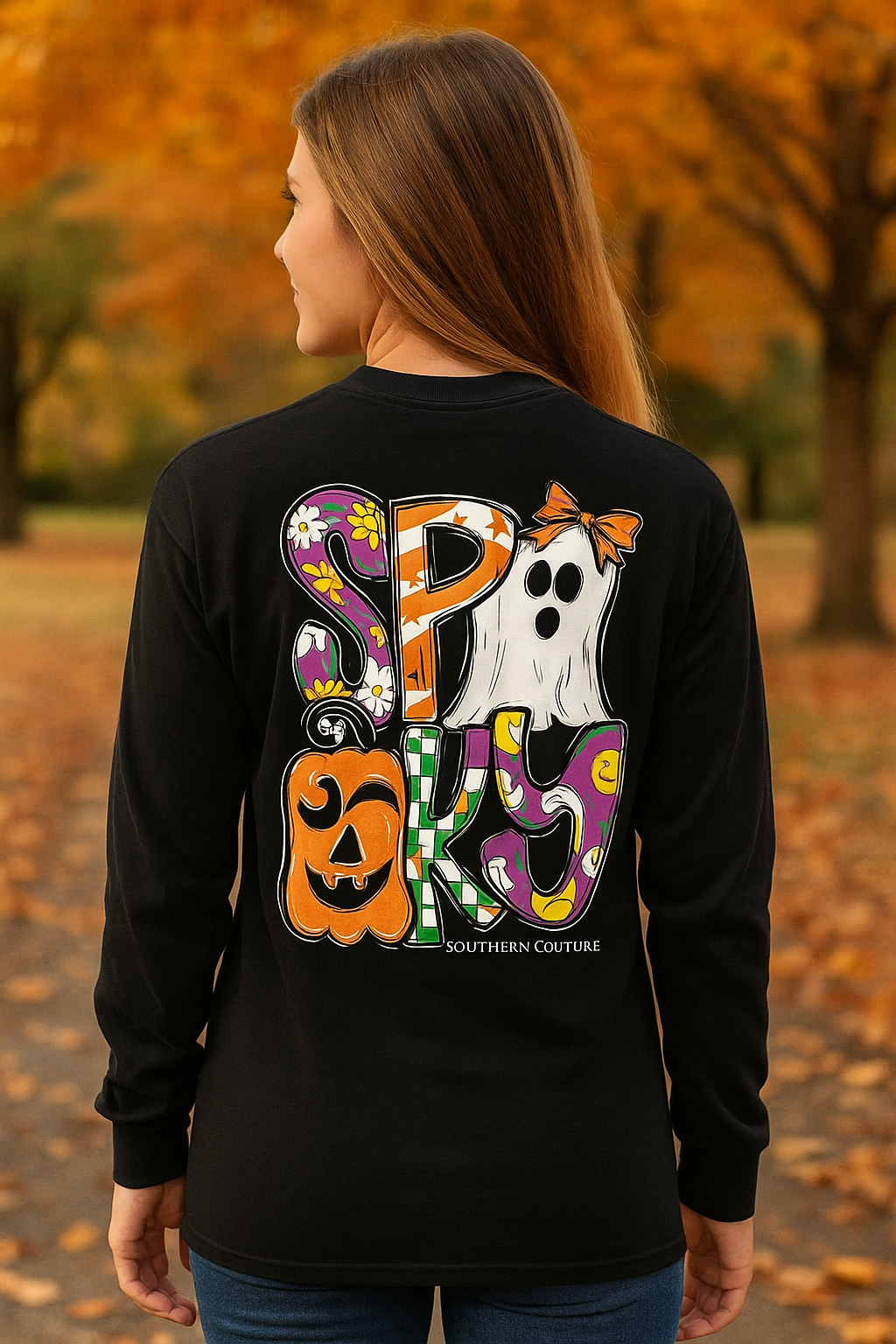 Southern Couture Classic Pattern Letter Spooky Fall - Adult & Kids T-Shirts, Sweatshirts & Hoodies apparel design preview 1