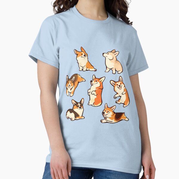 Jolly corgis in blue - Adult & Kids T-Shirts, Sweatshirts & Hoodies apparel design preview 1