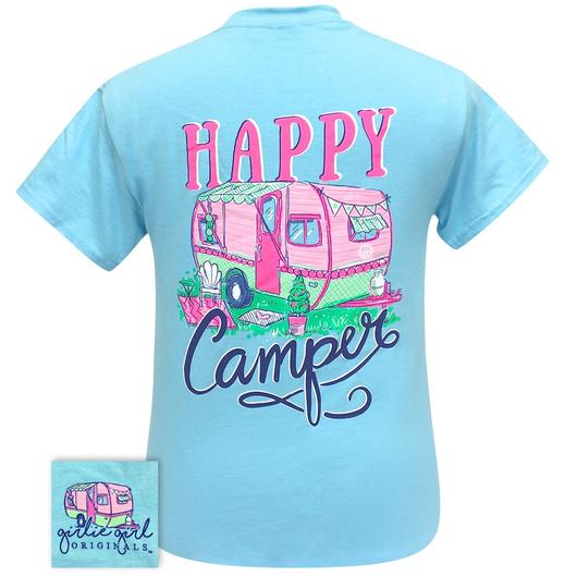 Girlie Girl Originals Preppy Happy Camper - Adult & Kids T-Shirts, Sweatshirts & Hoodies apparel design preview 1