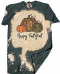 Happy Fall Y'all Camo Acid Wash Dye Canvas Girlie - Adult & Kids T-Shirts, Sweatshirts & Hoodies apparel design preview 1