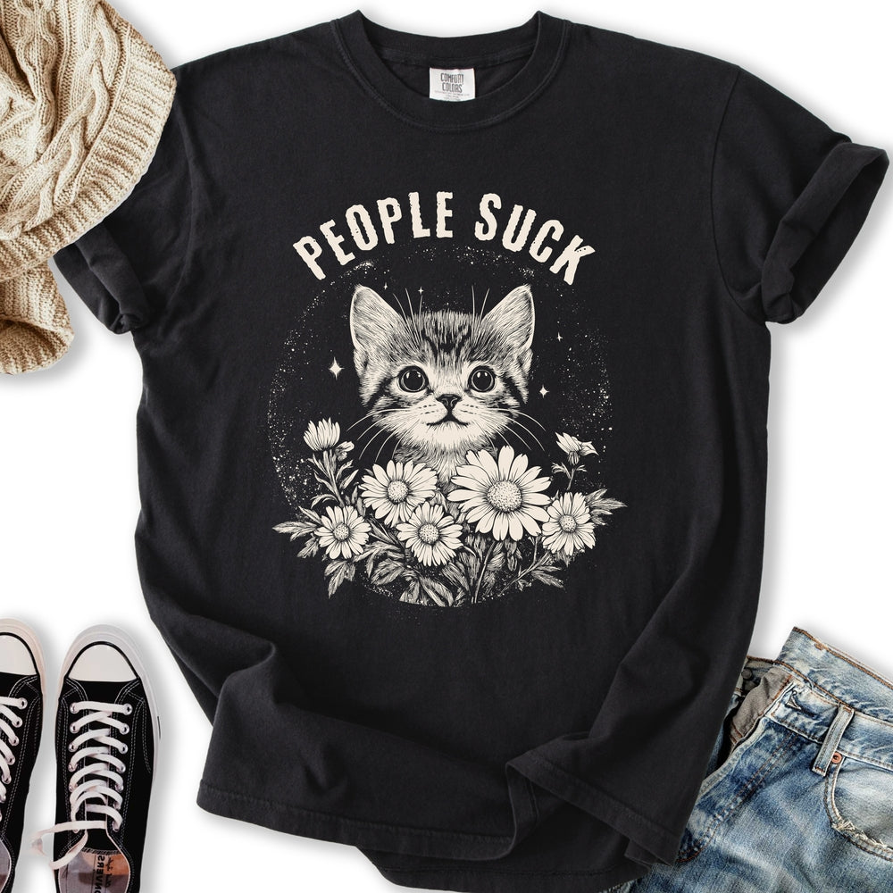People Suck Cat - Adult & Kids T-Shirts, Sweatshirts & Hoodies apparel design preview 2