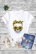 Sunflower Skull Skeleton Halloween Canvas Girlie - Adult & Kids T-Shirts, Sweatshirts & Hoodies apparel design preview 1