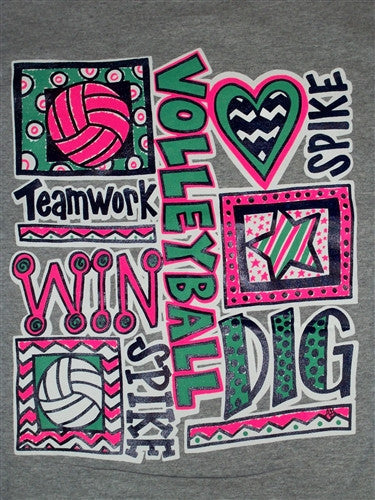 Southern Chics Volleyball Sports Gray Girlie Bright - Adult & Kids T-Shirts, Sweatshirts & Hoodies apparel design preview 2