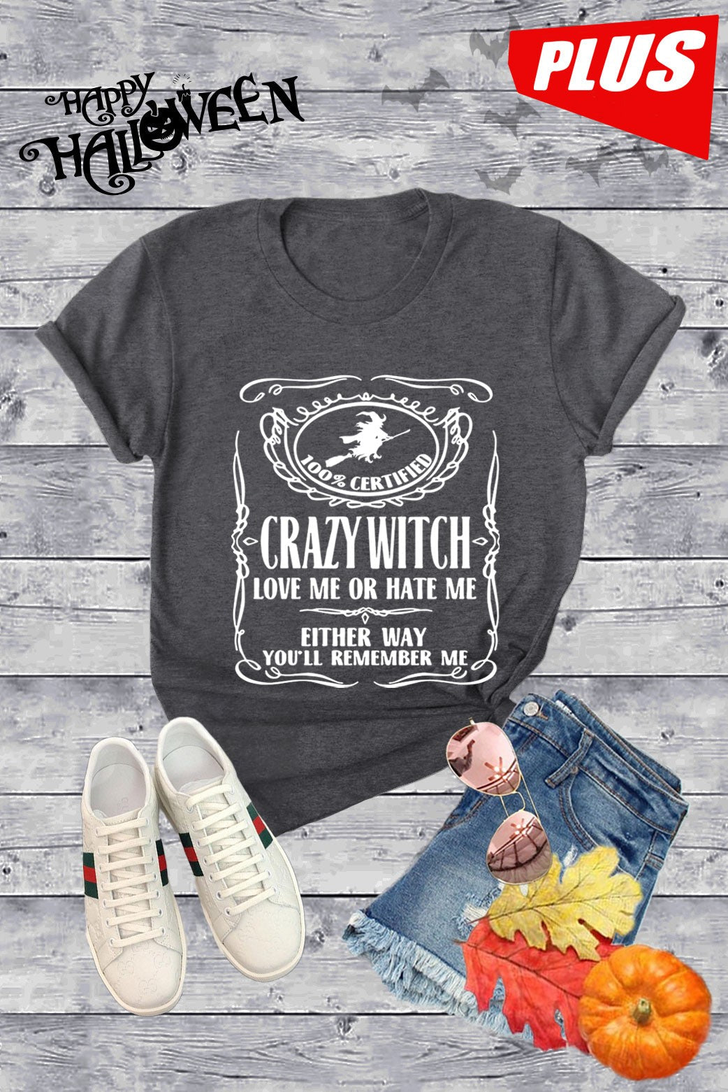 Crazy Witch Love Me or Hate Halloween Canvas Girlie - Adult & Kids T-Shirts, Sweatshirts & Hoodies apparel design preview 2