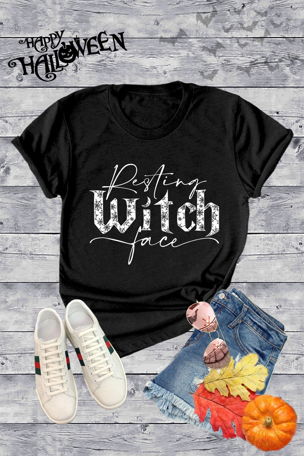 Resting Witch Face Halloween Canvas - Adult & Kids T-Shirts, Sweatshirts & Hoodies apparel design preview 1