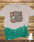 I Run on Coffee Christmas Cheer Leopard Bleached Dye - Adult & Kids T-Shirts, Sweatshirts & Hoodies apparel design preview 1