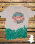 Merry Bright Christmas Bleached Dye Canvas Girlie - Adult & Kids T-Shirts, Sweatshirts & Hoodies apparel design preview 1