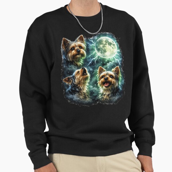 Yorkie Howling at the Moon - Adult & Kids T-Shirts, Sweatshirts & Hoodies apparel design preview 1