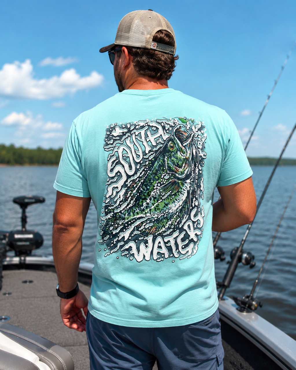 Backwoods South Waters Hooked Crappie Comfort Colors - Adult & Kids T-Shirts, Sweatshirts & Hoodies apparel design preview 1
