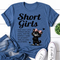 Short Girls Cat Print Women Slogan - Adult & Kids T-Shirts, Sweatshirts & Hoodies apparel design preview 1