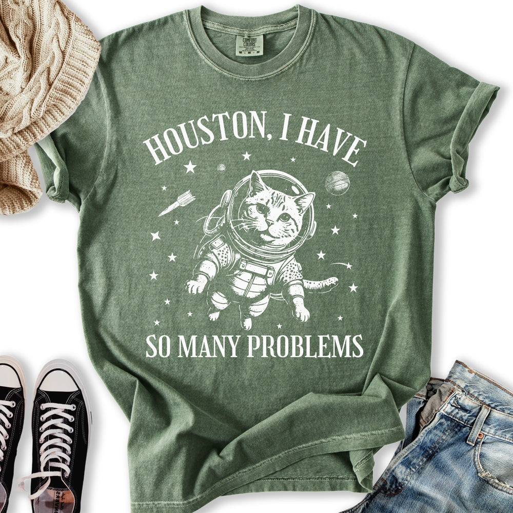 Houston Cat in Space - Adult & Kids T-Shirts, Sweatshirts & Hoodies apparel design preview 1