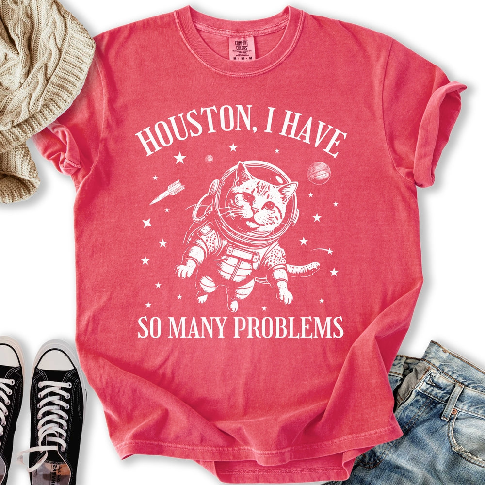 Houston Cat in Space - Adult & Kids T-Shirts, Sweatshirts & Hoodies apparel design preview 2