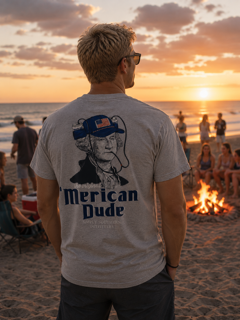 Simply Southern Merican Dude USA George - Adult & Kids T-Shirts, Sweatshirts & Hoodies apparel design preview 1