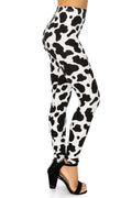 Black White Cow Print Soft Lounge Leggings Pants - Adult & Kids T-Shirts, Sweatshirts & Hoodies apparel design preview 1