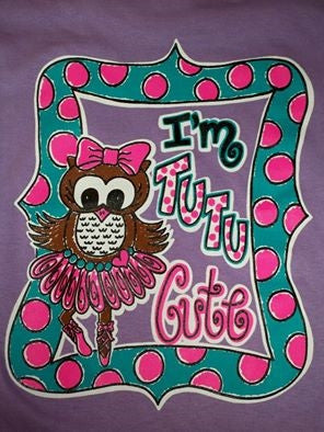 Southern Chics Funny I'm Tutu Cute Owl Ballet Bow - Adult & Kids T-Shirts, Sweatshirts & Hoodies apparel design preview 1