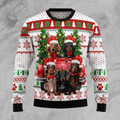 Dachshund red truck Christmas sweater product image