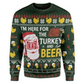 I’m here for the turkey and beer Christmas Sweater product image
