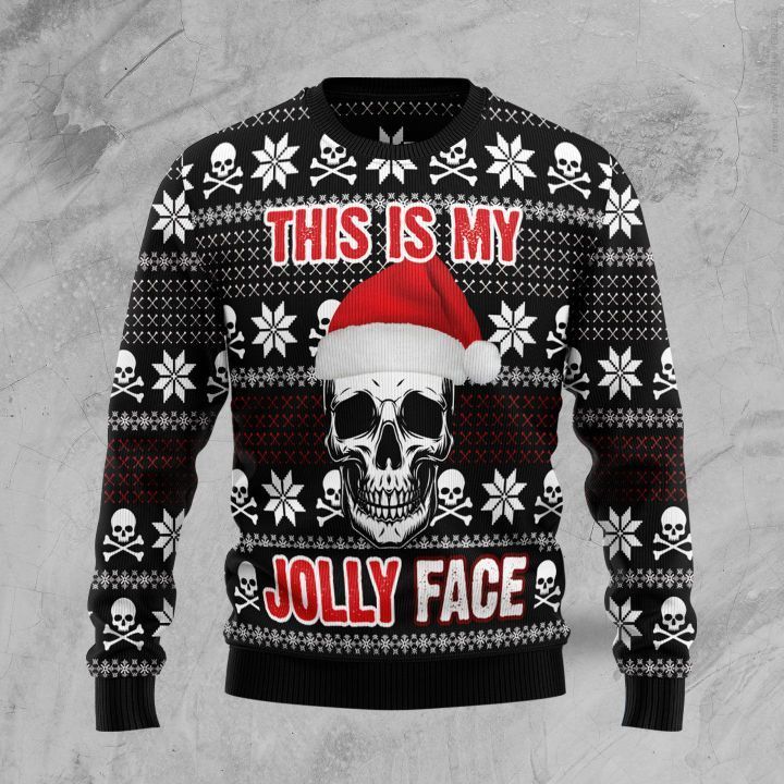 Skull this is my Jolly face Christmas sweater product image 2