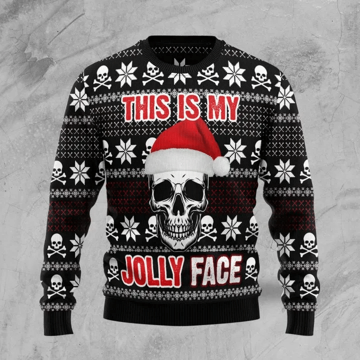 Skull this is my Jolly face Christmas sweater product image