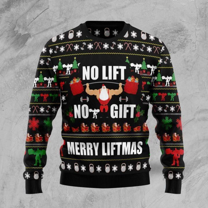 No lift no gift merry Christmas sweater product image 2