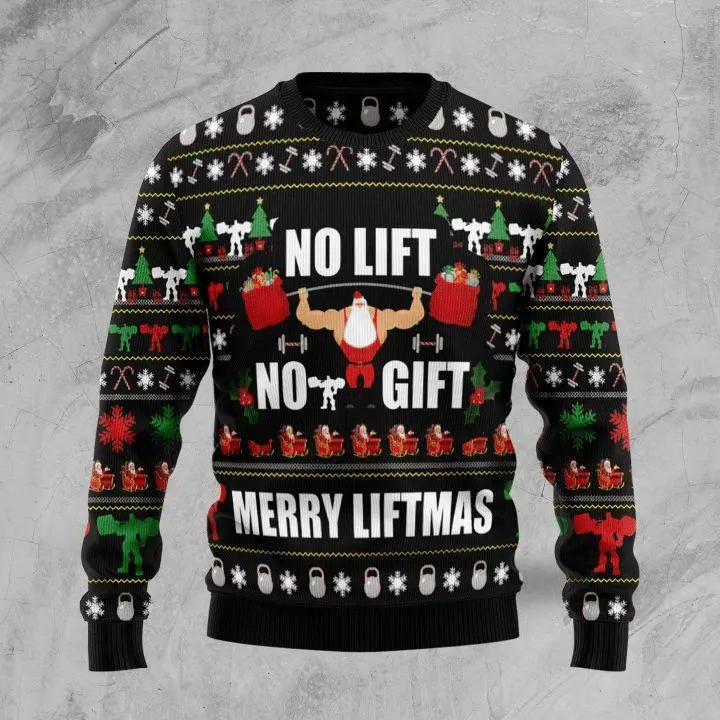 No lift no gift merry Christmas sweater product image