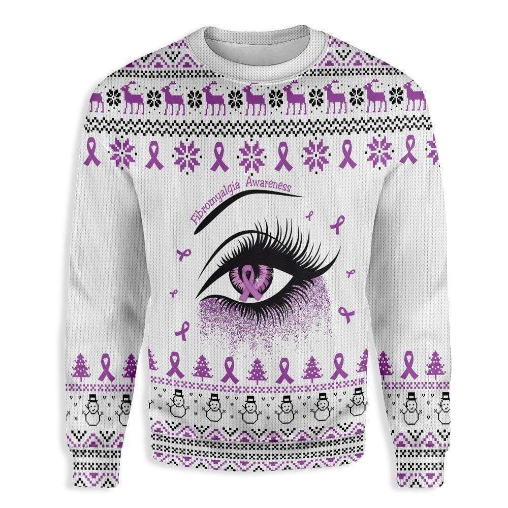 Purple Eye Fibromyalgia Awareness Sweater #H product image