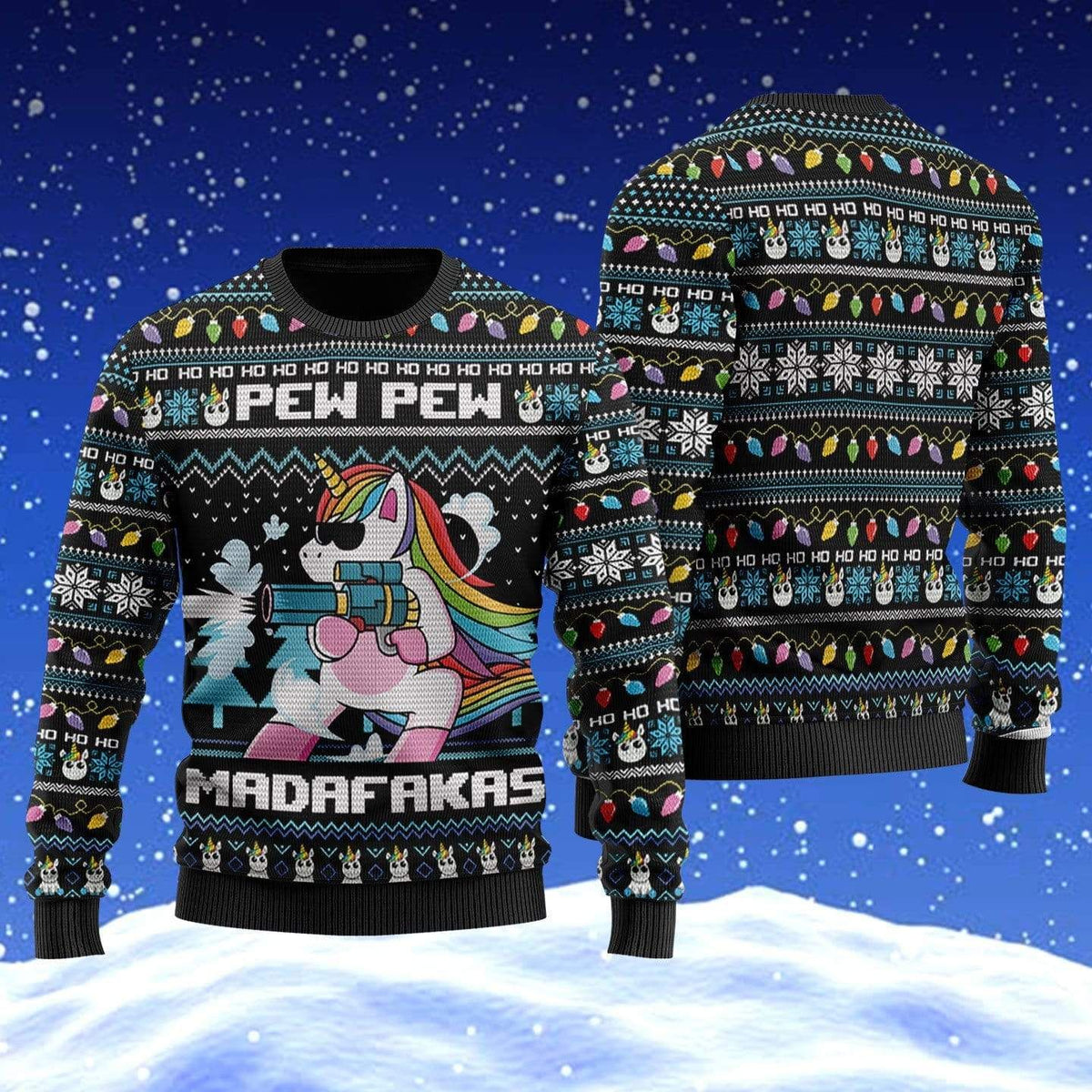 Shark and Santa Claus Christmas sweater product image 4