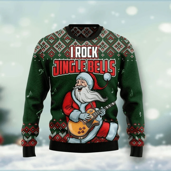 Santa i rock jingle bell Christmas sweater product image