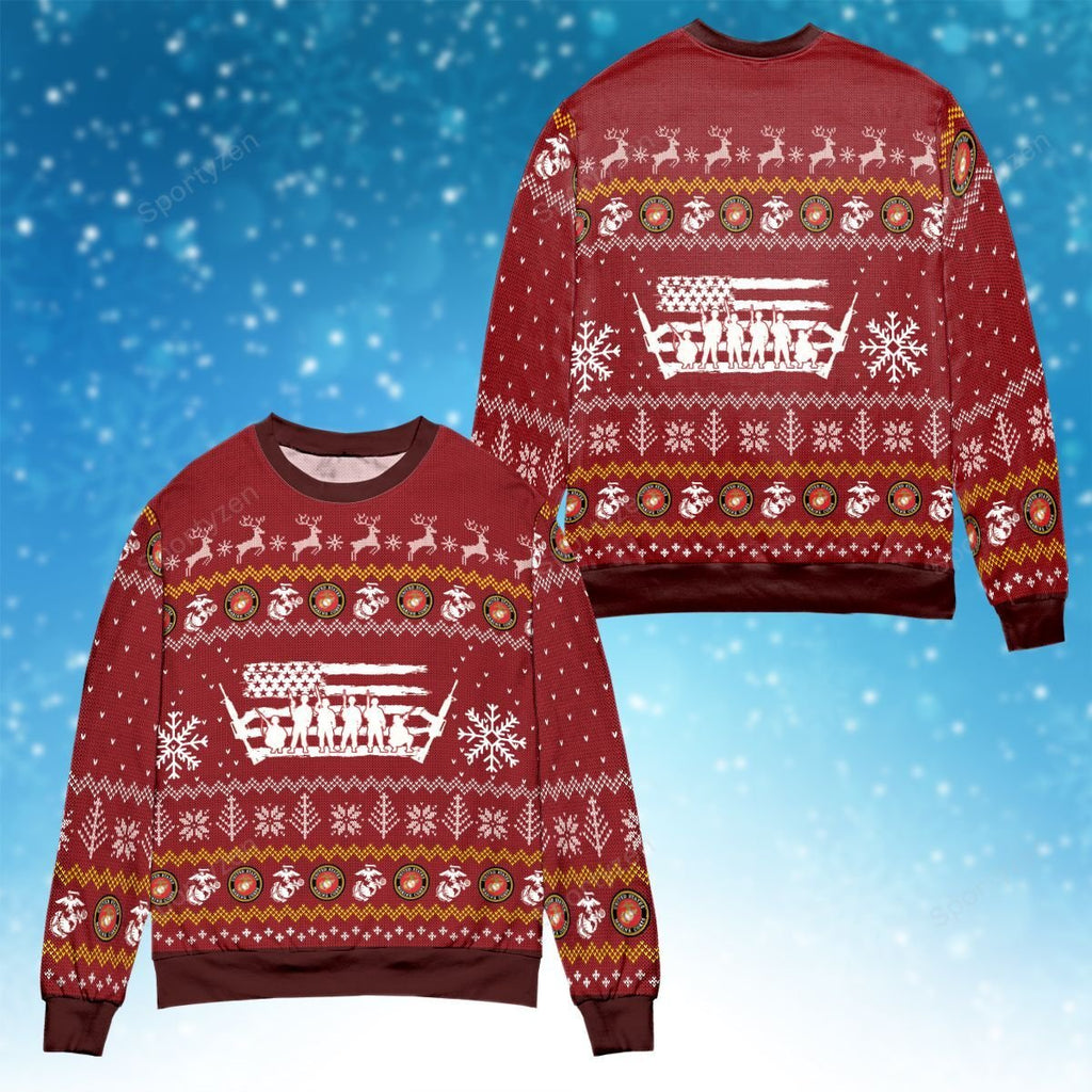 U.S Marine corps soldiers Christmas sweater product image