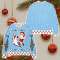 Shark and Santa Claus Christmas sweater product image