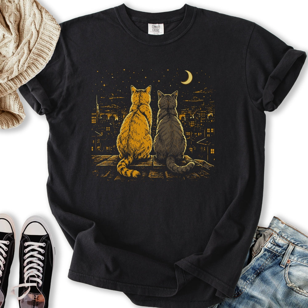 Cats In The Moonlight - Adult & Kids T-Shirts, Sweatshirts & Hoodies apparel design preview 2